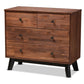 Calla Modern and Contemporary Brown and Black Oak Finished 4-Drawer Wood Dresser FredCo