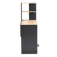 Callahan Modern and Contemporary Two-Tone Dark Grey and Oak Finished Wood Desk with Shelves FredCo
