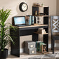 Callahan Modern and Contemporary Two-Tone Dark Grey and Oak Finished Wood Desk with Shelves FredCo