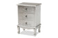 Callen Classic and Traditional Brushed Silver Finished Wood 3-Drawer Nightstand FredCo