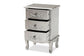 Callen Classic and Traditional Brushed Silver Finished Wood 3-Drawer Nightstand FredCo