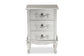 Callen Classic and Traditional Brushed Silver Finished Wood 3-Drawer Nightstand FredCo