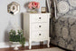 Callen Classic and Traditional White Finished Wood 3-Drawer Nightstand FredCo