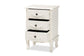 Callen Classic and Traditional White Finished Wood 3-Drawer Nightstand FredCo