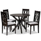 Callie Modern and Contemporary Grey Fabric Upholstered and Dark Brown Finished Wood 5-Piece Dining Set FredCo