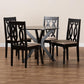 Callie Modern and Contemporary Sand Fabric Upholstered and Dark Brown Finished Wood 5-Piece Dining Set FredCo