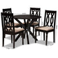Callie Modern and Contemporary Sand Fabric Upholstered and Dark Brown Finished Wood 5-Piece Dining Set FredCo