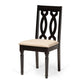 Callie Modern and Contemporary Sand Fabric Upholstered and Dark Brown Finished Wood 7-Piece Dining Set FredCo