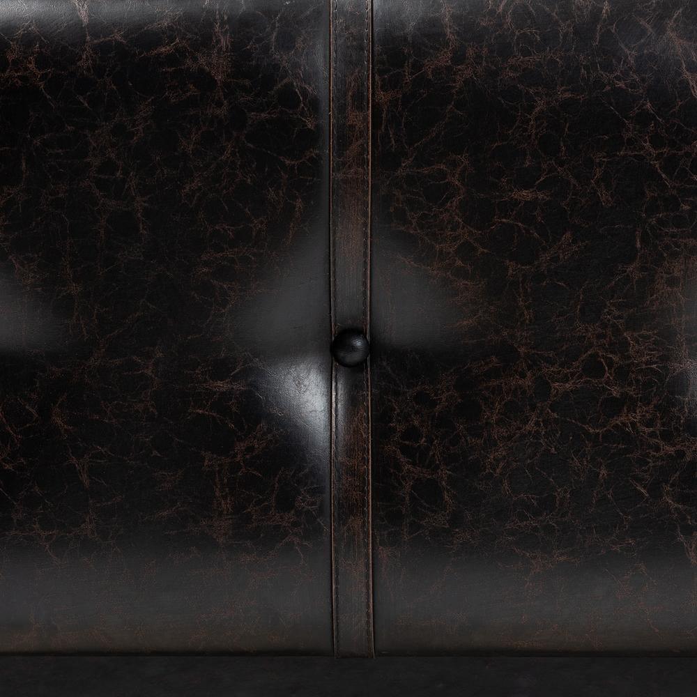 Callum Modern Transitional Distressed Dark Brown Faux Leather Upholstered 2-Drawer Storage Trunk Ottoman FredCo