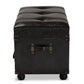 Callum Modern Transitional Distressed Dark Brown Faux Leather Upholstered 2-Drawer Storage Trunk Ottoman FredCo