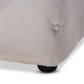 Calvetti Modern and Contemporary Slate Gray Velvet Fabric Upholstered Button-Tufted Cocktail Ottoman FredCo