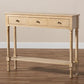 Calvin Classic and Traditional French Farmhouse Oak Brown Finished Wood 3-Drawer Entryway Console Table FredCo