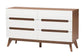 Calypso Mid-Century Modern Two-Tone White and Walnut Brown Finished Wood 3-Piece Storage Set FredCo