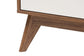 Calypso Mid-Century Modern Two-Tone White and Walnut Brown Finished Wood 3-Piece Storage Set FredCo
