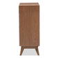 Calypso Mid-Century Modern White and Walnut Wood 4-Drawer Storage Chest FredCo