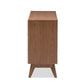 Calypso Mid-Century Modern White and Walnut Wood 6-Drawer Storage Dresser FredCo