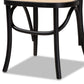 Cambree Mid-Century Modern Brown Woven Rattan and Black Wood 2-Piece Cane Dining Chair Set FredCo