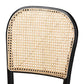 Cambree Mid-Century Modern Brown Woven Rattan and Black Wood 2-Piece Cane Dining Chair Set FredCo