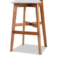 Cameron Modern and Contemporary Transitional Grey Fabric Upholstered and Walnut Brown Finished Wood 2-Piece Bar Stool Set FredCo