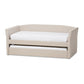 Camino Modern and Contemporary Beige Fabric Upholstered Daybed with Guest Trundle Bed FredCo