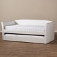 Camino Modern and Contemporary White Faux Leather Upholstered Daybed with Guest Trundle Bed FredCo