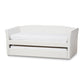 Camino Modern and Contemporary White Faux Leather Upholstered Daybed with Guest Trundle Bed FredCo