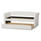 Camino Modern and Contemporary White Faux Leather Upholstered Daybed with Guest Trundle Bed FredCo
