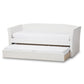 Camino Modern and Contemporary White Faux Leather Upholstered Daybed with Guest Trundle Bed FredCo