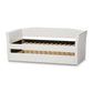 Camino Modern and Contemporary White Faux Leather Upholstered Daybed with Guest Trundle Bed FredCo