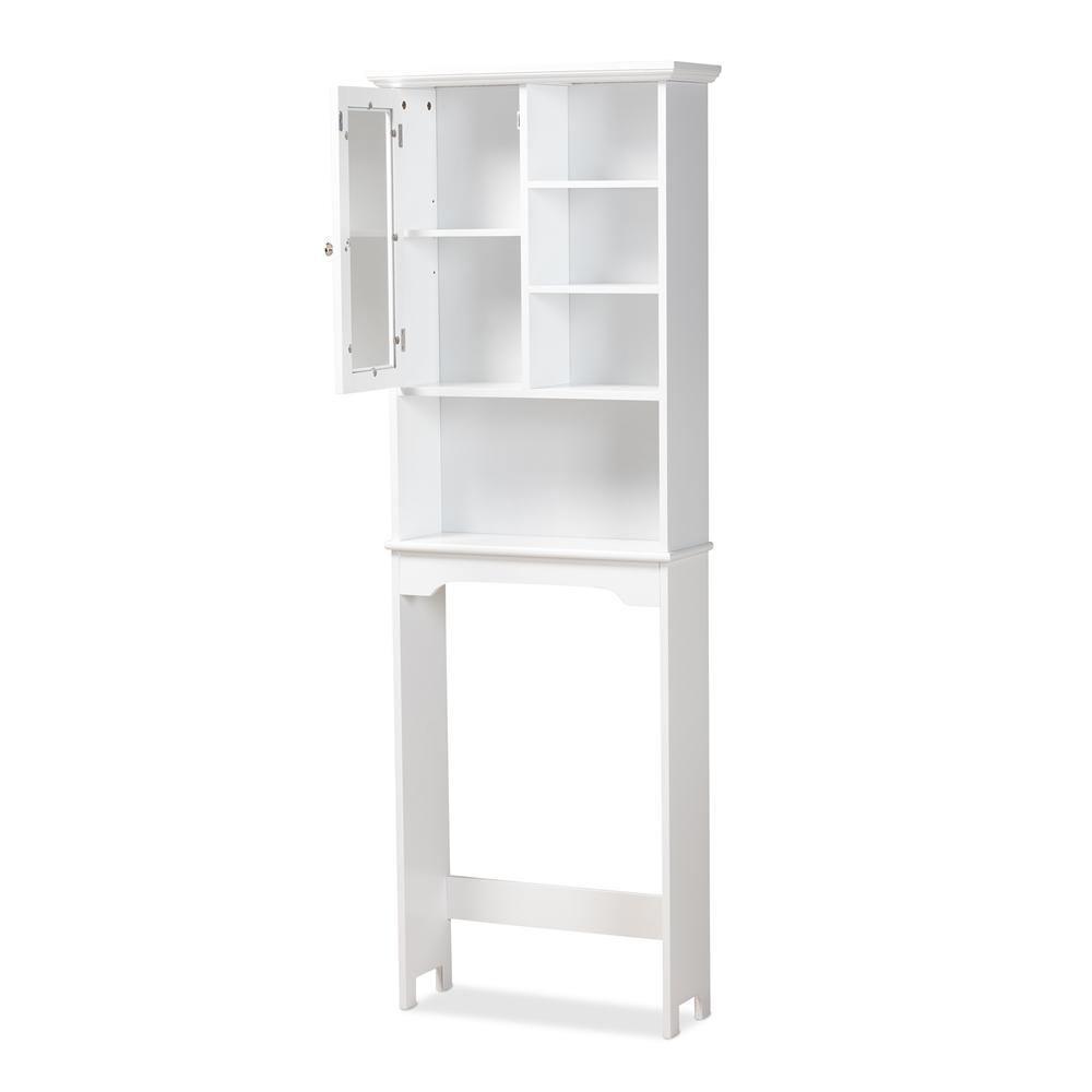 Campbell Modern and Contemporary White Finished Wood Over the Toilet Bathroom Storage Cabinet FredCo
