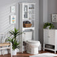 Campbell Modern and Contemporary White Finished Wood Over the Toilet Bathroom Storage Cabinet FredCo