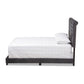 Candace Luxe and Glamour Dark Grey Velvet Upholstered King Size Bed FredCo