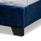 Candace Luxe and Glamour Navy Velvet Upholstered King Size Bed FredCo