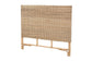 Cantara Modern Bohemian Natural Rattan Queen Size Standalone Headboard FredCo