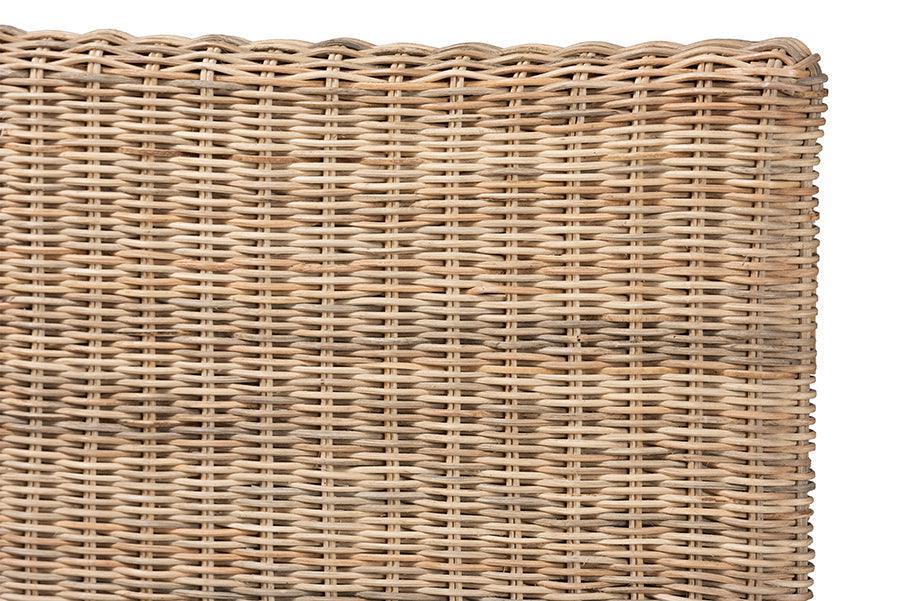 Cantara Modern Bohemian Natural Rattan Queen Size Standalone Headboard FredCo