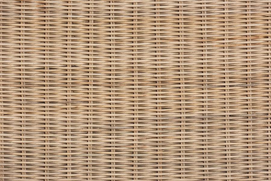 Cantara Modern Bohemian Natural Rattan Queen Size Standalone Headboard FredCo