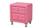 Canterbury Contemporary Glam Pink Faux Leather Upholstered Full Size 3-Piece Bedroom Set FredCo