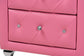 Canterbury Contemporary Glam Pink Faux Leather Upholstered Queen Size 3-Piece Bedroom Set FredCo