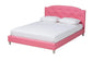 Canterbury Contemporary Glam Pink Faux Leather Upholstered Queen Size 3-Piece Bedroom Set FredCo