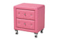 Canterbury Contemporary Glam Pink Faux Leather Upholstered Queen Size 3-Piece Bedroom Set FredCo