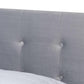 Caprice Modern and Contemporary Glam Grey Velvet Fabric Upholstered Full Size Panel Bed FredCo