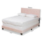 Caprice Modern and Contemporary Glam Light Pink Velvet Fabric Upholstered Queen Size Panel Bed FredCo