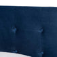 Caprice Modern and Contemporary Glam Navy Blue Velvet Fabric Upholstered Twin Size Panel Bed FredCo