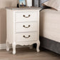 Capucine Antique French Country Cottage Two Tone Natural Whitewashed Oak and White Finished Wood 3-Drawer Nightstand FredCo