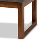 Caramay Modern and Contemporary Grey Fabric Upholstered Walnut Brown Finished Wood Bench FredCo
