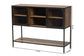 Cardea Modern Industrial Walnut Brown Finished Wood and Black Metal 2-Door Sideboard FredCo