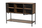 Cardea Modern Industrial Walnut Brown Finished Wood and Black Metal 2-Door Sideboard FredCo