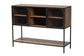 Cardea Modern Industrial Walnut Brown Finished Wood and Black Metal 2-Door Sideboard FredCo