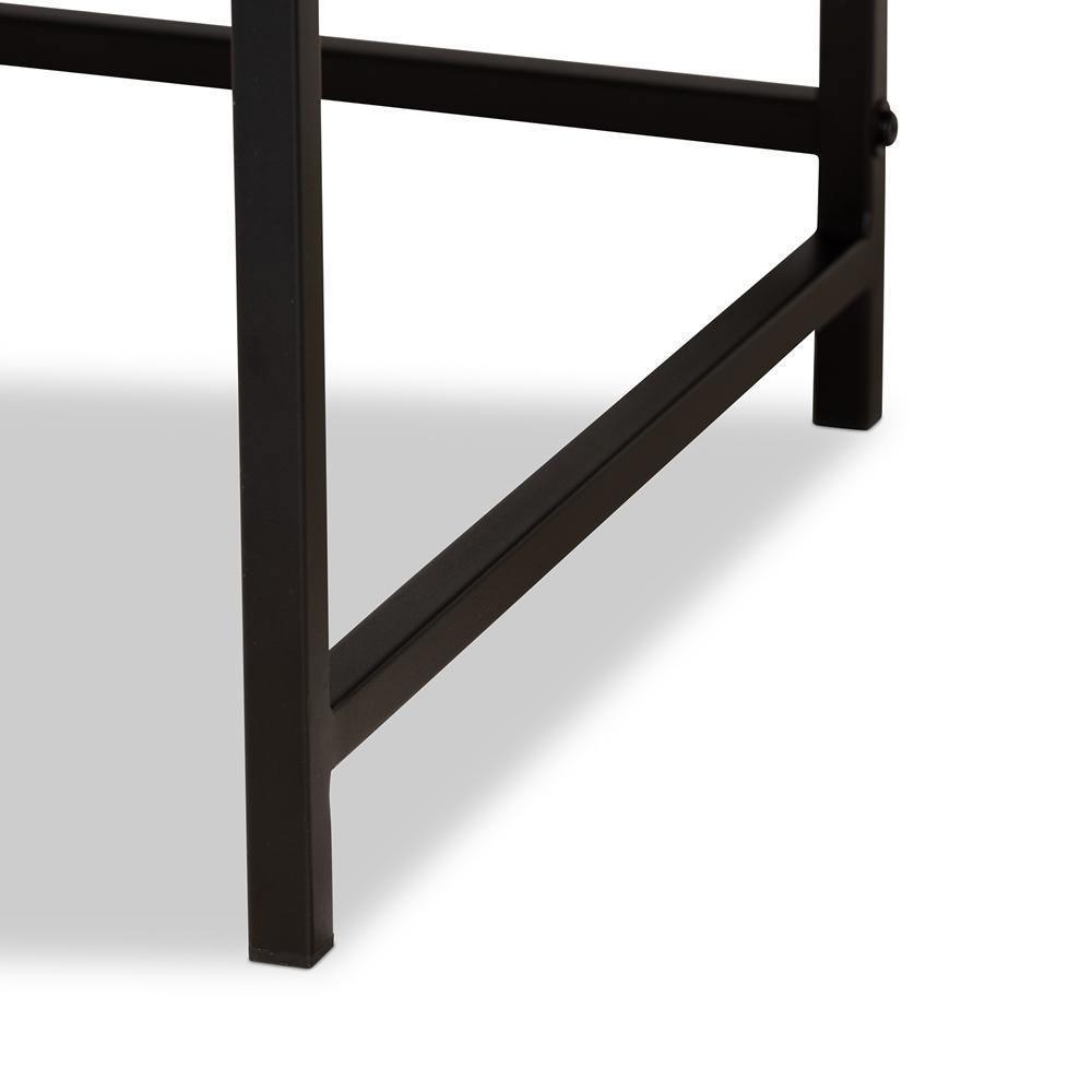 Cargan Modern and Contemporary White Finished Wood and Black Metal 1-Drawer Desk FredCo