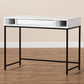 Cargan Modern and Contemporary White Finished Wood and Black Metal 1-Drawer Desk FredCo